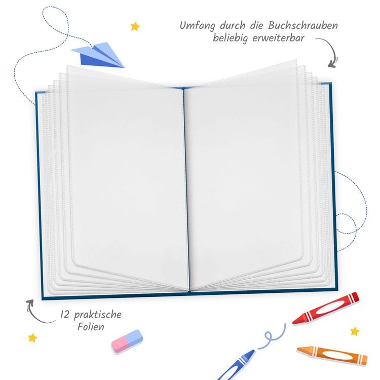 Produktbild: Tr&ouml;tsch Zeugnismappe A4 mit Buchschrauben blau