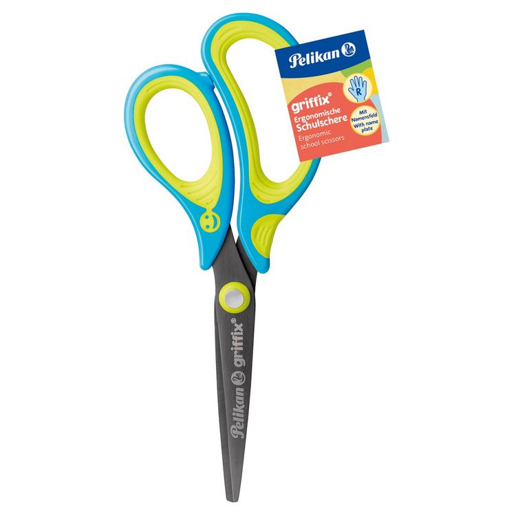 Produktbild: Pelikan griffix Schulschere Neon Fresh Blue Rechtsh&auml;ndermodell Spitz 15cm Lose Ware
