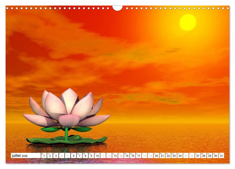 Produktbild: LOTUS M&Eacute;DITATIFS (Calendrier mural 2026 DIN A3 vertical), CALVENDO calendrier mensuel
