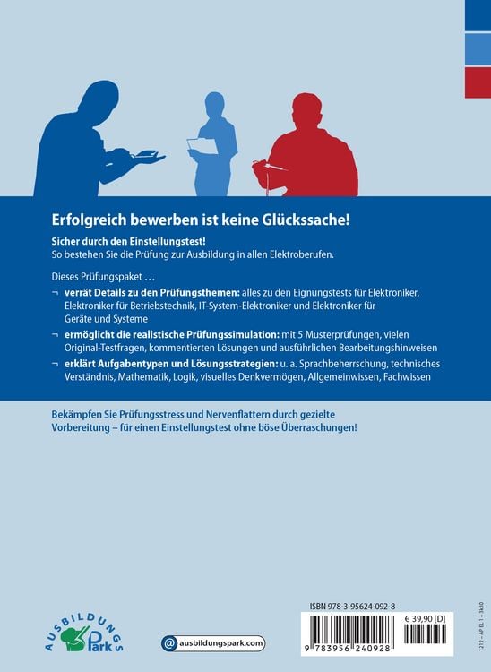 Produktbild: Der Einstellungstest / Eignungstest zur Ausbildung zum Elektroniker, Elektroniker f&uuml;r Betriebstechnik, IT-System-Elektroniker, Elektroniker f&uuml;r Ger&auml;te und Systeme
