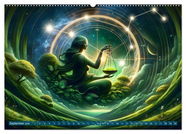 Produktbild: Kosmische Sinfonie: Der Tanz der Sternzeichen (Wandkalender 2026 DIN A2 quer), CALVENDO Monatskalender