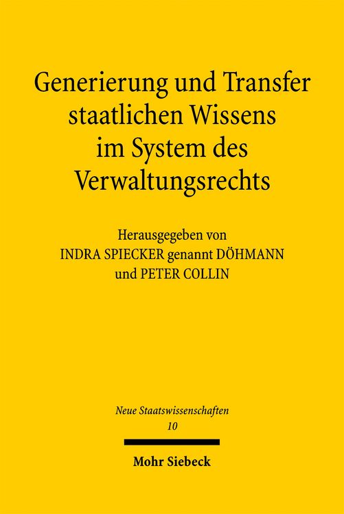 Produktbild: Generierung und Transfer staatlichen Wissens im System des Verwaltungsrechts