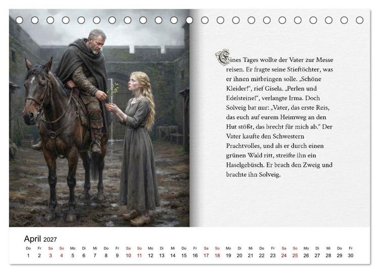 Produktbild: Grimms Hausm&auml;rchen Aschenputtel (Tischkalender 2027 DIN A5 quer), CALVENDO Monatskalender