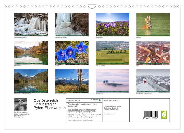 Produktbild: Ober&ouml;sterreich Urlaubsregion Pyhrn-Eisenwurzen (Wandkalender 2026 DIN A3 quer), CALVENDO Monatskalender