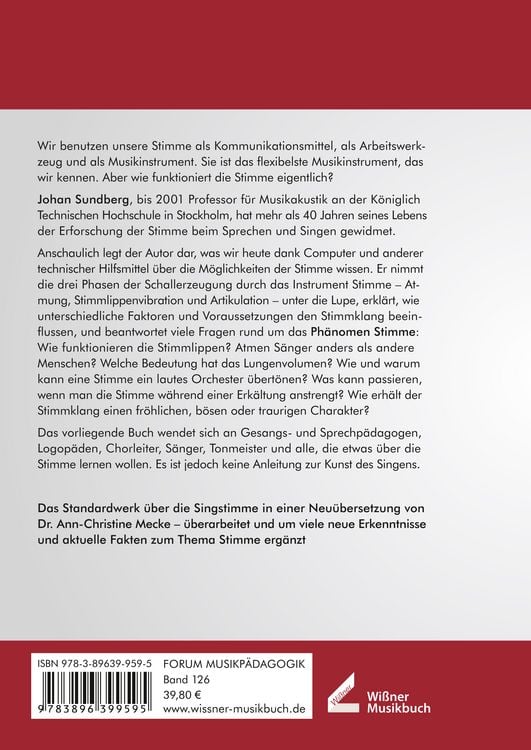 Produktbild: Die Wissenschaft von der Singstimme