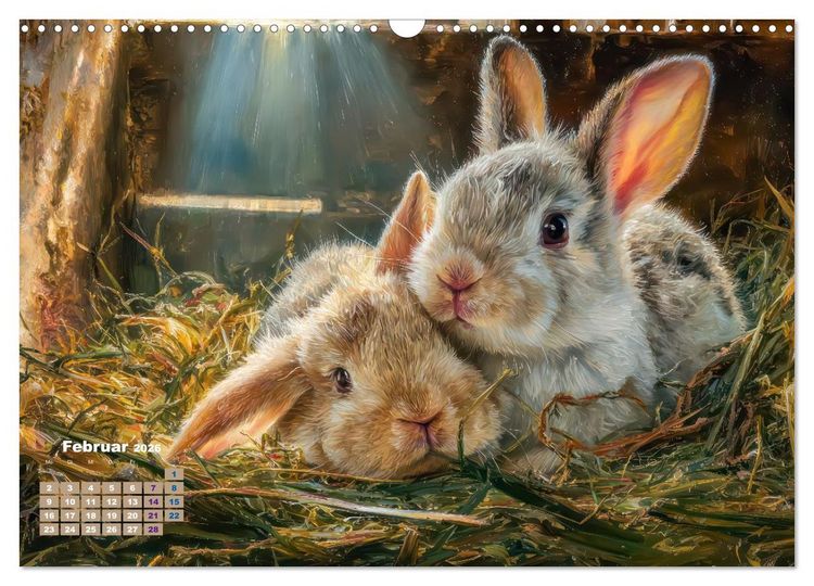 Produktbild: Kaninchenportraits &ndash; Szenen voller Charme (Wandkalender 2026 DIN A3 quer), CALVENDO Monatskalender