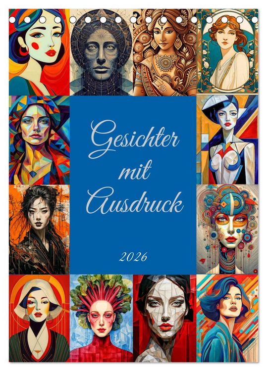 Produktbild: Gesichter mit Ausdruck (Tischkalender 2026 DIN A5 hoch), CALVENDO Monatskalender