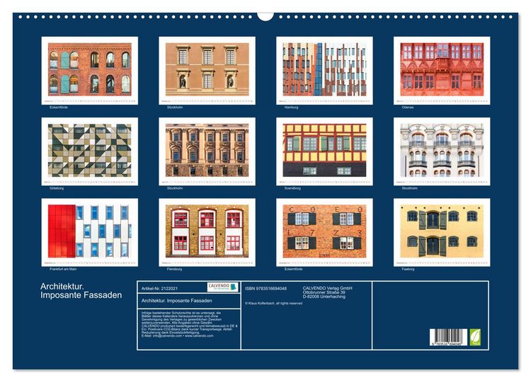 Produktbild: Architektur. Imposante Fassaden (Wandkalender 2026 DIN A2 quer), CALVENDO Monatskalender