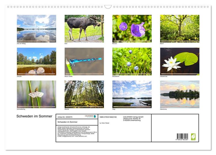 Produktbild: Schweden im Sommer (Wandkalender 2026 DIN A2 quer), CALVENDO Monatskalender