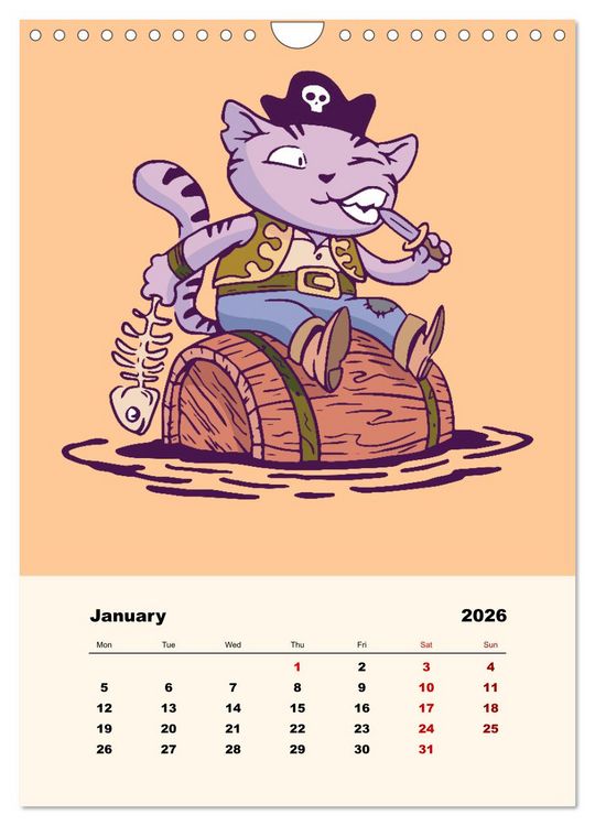 Produktbild: The Funny Pirates (Wall Calendar 2026 DIN A4 portrait), CALVENDO 12 Month Wall Calendar