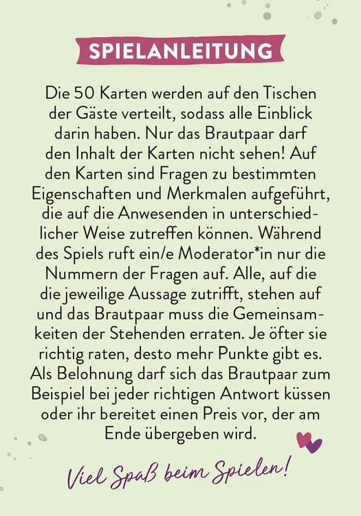Produktbild: Wie gut kennt ihr eure G&auml;ste? Das Partyspiel f&uuml;r die Hochzeit