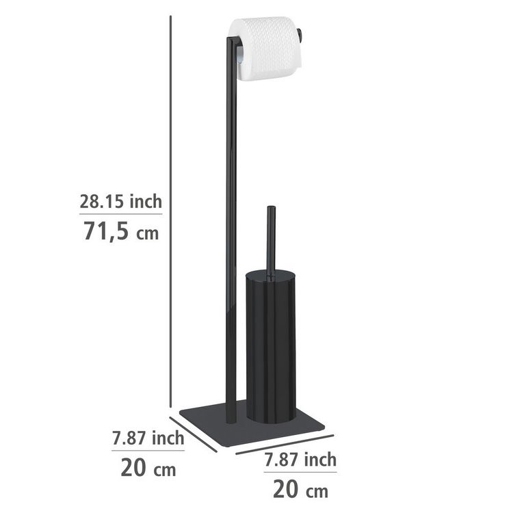 Produktbild: Stand WC-Garnitur Mod. Recco Schwarz, aus lackiertem Stahl