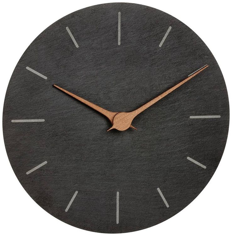 Produktbild: TFA Dostmann 60.3068.10 Quarz Wanduhr 25cm x 4.3mm Schiefer Leisegang-Uhrwerk