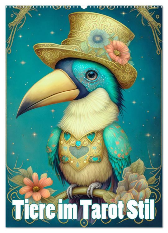Produktbild: Tiere im Tarot Stil (Wandkalender 2026 DIN A2 hoch), CALVENDO Monatskalender