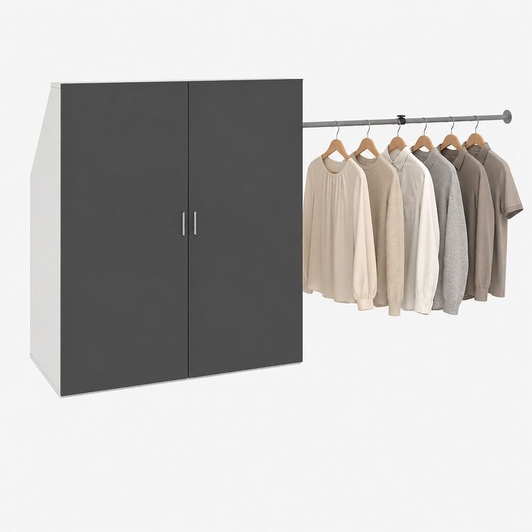 Produktbild: Dachschr&auml;gen Kleiderschrank mit Stange Dacho L