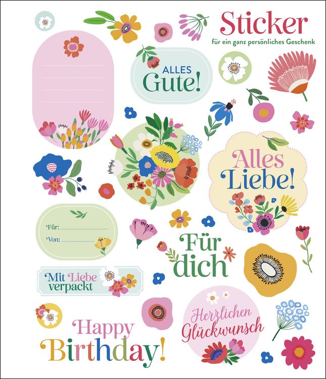 Produktbild: Mit Liebe verpackt &ndash; 10 Geschenkpapierbogen im Blumen-Design