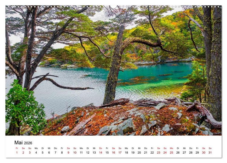 Produktbild: Patagonien, Tierra del Fuego: Am Rand der Welt (hochwertiger Premium Wandkalender 2026 DIN A2 quer), Kunstdruck in Hochglanz