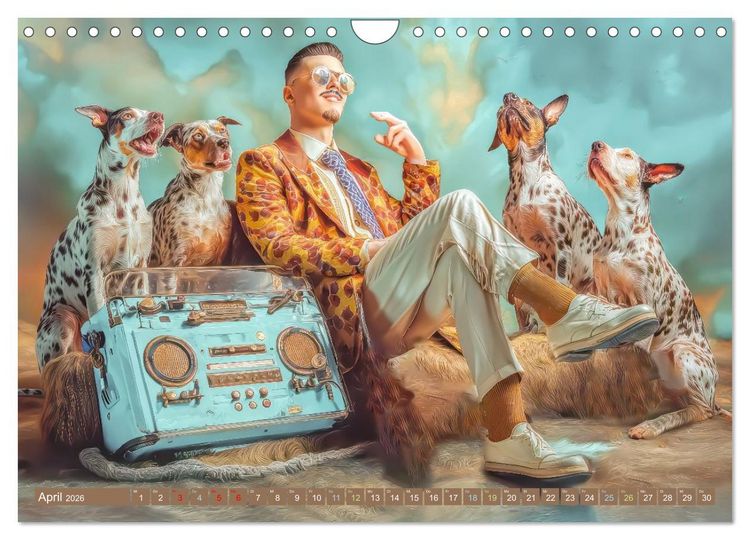 Produktbild: Dandy und Retro Vintage - Portraits mit Humor (Wandkalender 2026 DIN A4 quer), CALVENDO Monatskalender