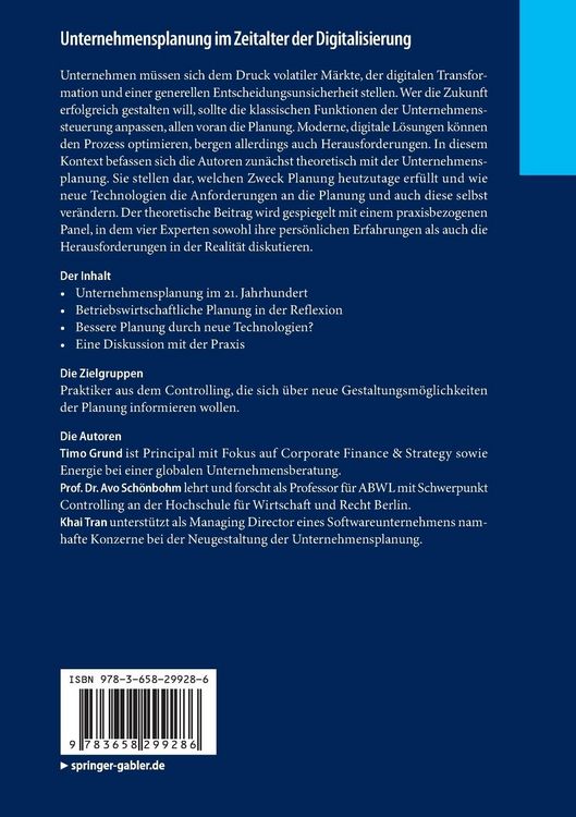 Produktbild: Unternehmensplanung im Zeitalter der Digitalisierung