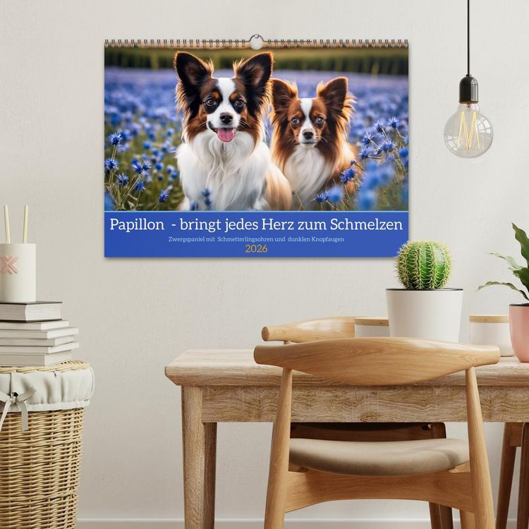 Produktbild: Papillon - bringt jedes Herz zum Schmelzen (Wandkalender 2026 DIN A3 quer), CALVENDO Monatskalender
