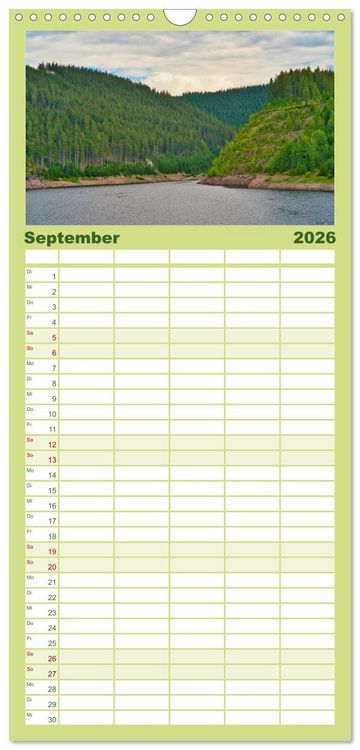 Produktbild: Familienplaner 2026 - Faszination Th&uuml;ringer Wald mit 5 Spalten (Wandkalender, 21 x 45 cm) CALVENDO