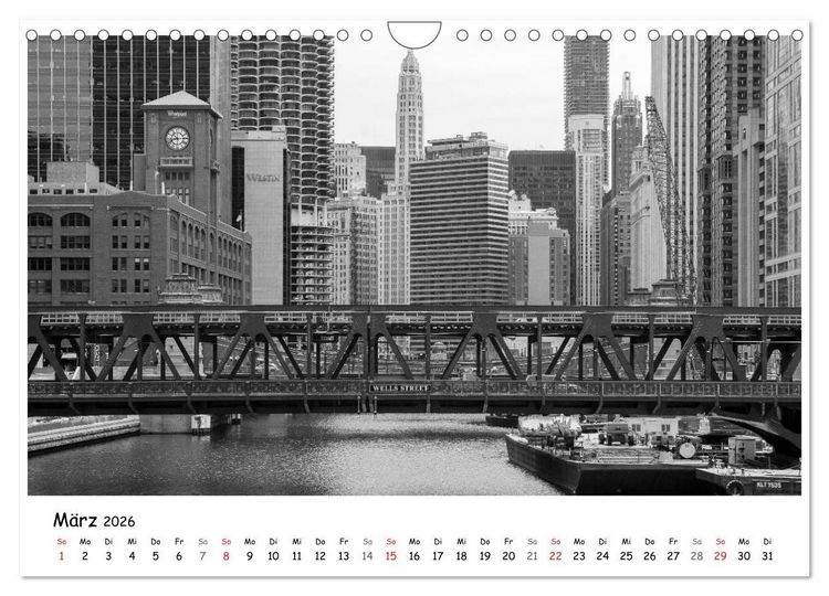 Produktbild: Chicago 2026 (Wandkalender 2026 DIN A4 quer), CALVENDO Monatskalender