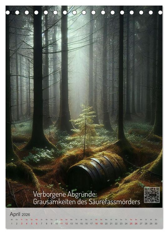 Produktbild: True Crime - Schatten der Vergangenheit (Tischkalender 2026 DIN A5 hoch), CALVENDO Monatskalender