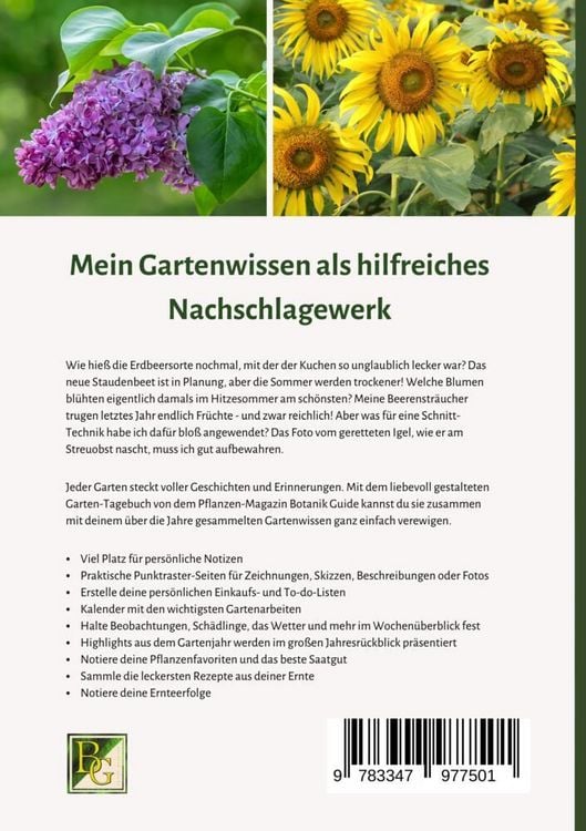 Produktbild: Botanik Guide Gartentagebuch