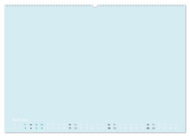 Produktbild: Bastelkalender - hell Blau (Wandkalender 2026 DIN A2 quer), CALVENDO Monatskalender