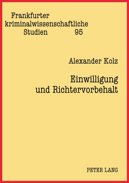 Produktbild: Einwilligung und Richtervorbehalt
