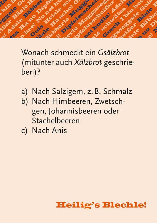 Produktbild: Heiligs Blechle! Schw&auml;bisches Dialekt-Quiz