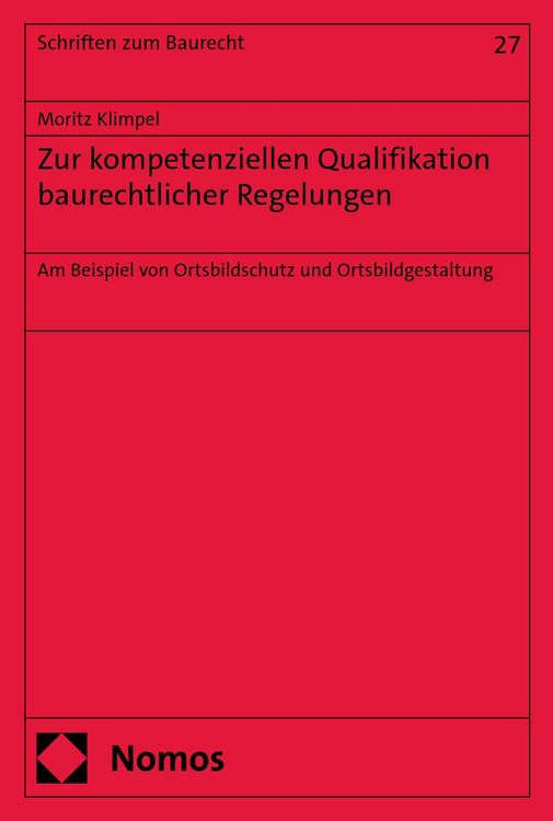 Produktbild: Zur kompetenziellen Qualifikation baurechtlicher Regelungen