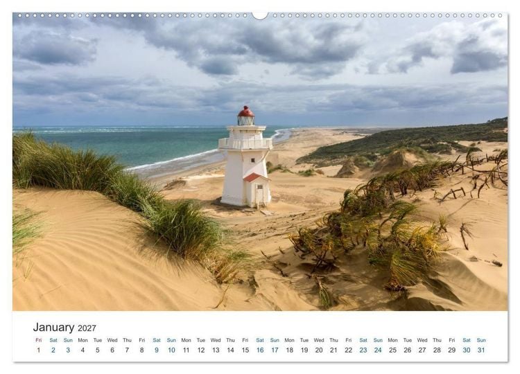 Produktbild: Lighthouses of New Zealand (High Quality Premium Wall Calendar 2027 DIN A2 landscape),CALVENDO 12 Month Wall Calendar