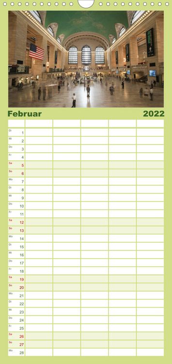 Produktbild: Familienplaner New York City Impressionen / Geburtstagskalender (Wandkalender 2022 , 21 cm x 45 cm, hoch)