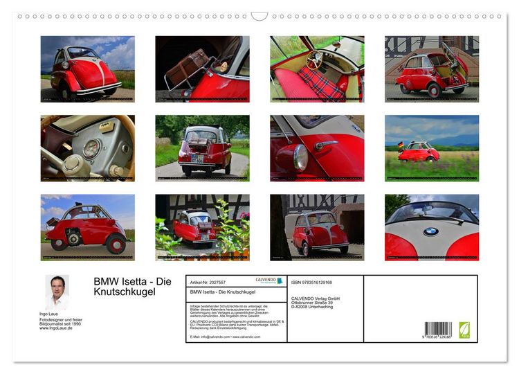 Produktbild: BMW Isetta - Die Knutschkugel (Wandkalender 2026 DIN A2 quer), CALVENDO Monatskalender