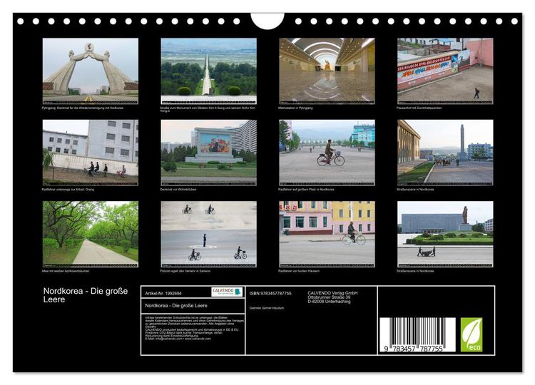 Produktbild: Nordkorea - Die gro&szlig;e Leere (Wandkalender 2026 DIN A4 quer), CALVENDO Monatskalender