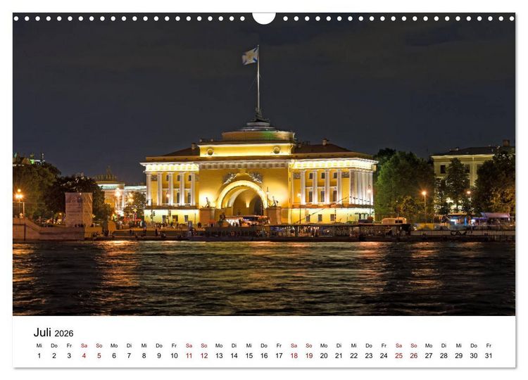 Produktbild: St. Petersburg bei Nacht (Wandkalender 2026 DIN A3 quer), CALVENDO Monatskalender