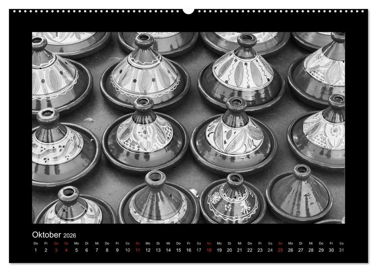 Produktbild: Marokko - Nostalgie in schwarz-weiss (Wandkalender 2026 DIN A2 quer), CALVENDO Monatskalender