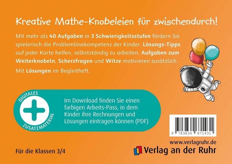Produktbild: Die kleine Mathe-Knobel-Kartei &ndash; Klasse 3/4