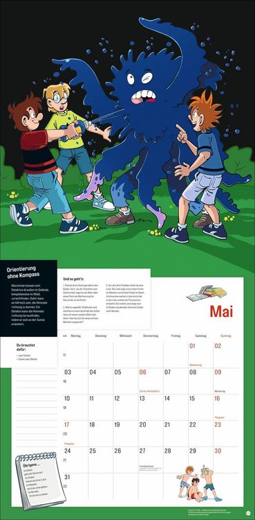 Produktbild: Die drei ??? Kids Broschurkalender 2027