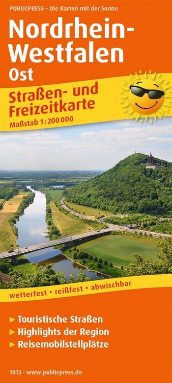 Produktbild: Publicpress Stra&szlig;en- und Freizeitkarte Nordrhein-Westfalen Ost 1:200.000