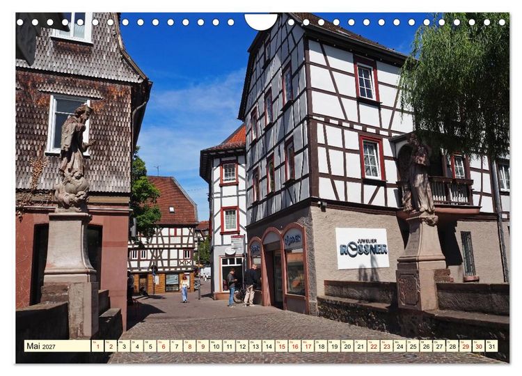 Produktbild: Bensheim an der Bergstra&szlig;e Mandelbl&uuml;te, Wein und Fachwerk (Wandkalender 2027 DIN A4 quer), CALVENDO Monatskalender
