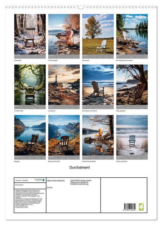 Produktbild: Durchatmen! (Wandkalender 2026 DIN A2 hoch), CALVENDO Monatskalender
