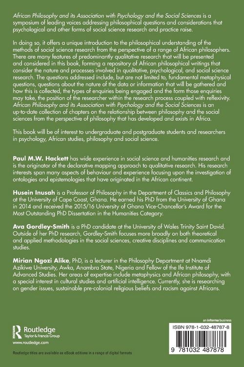 Produktbild: African Philosophy and Its Association with Psychology and the Social Sciences