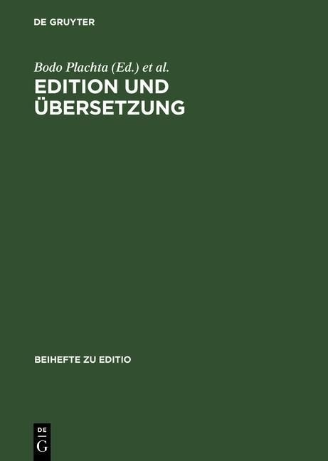 Produktbild: Edition und &Uuml;bersetzung