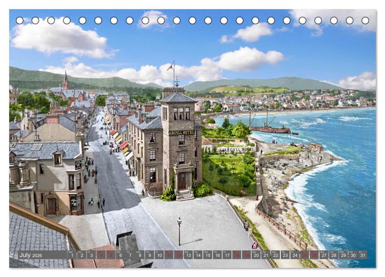 Produktbild: Scotland around 1900 - photos restored and colourised (Desk Calendar 2026 DIN A5 landscape), CALVENDO 12 Month DeskCalendar