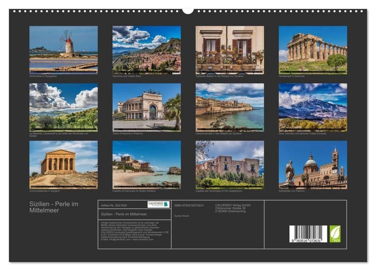 Produktbild: Sizilien - Perle im Mittelmeer (hochwertiger Premium Wandkalender 2026 DIN A2 quer), Kunstdruck in Hochglanz