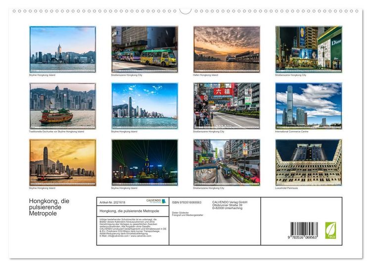 Produktbild: Hongkong, die pulsierende Metropole (hochwertiger Premium Wandkalender 2026 DIN A2 quer), Kunstdruck in Hochglanz