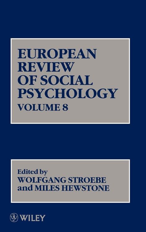 Produktbild: European Review of Social Psychology V 8