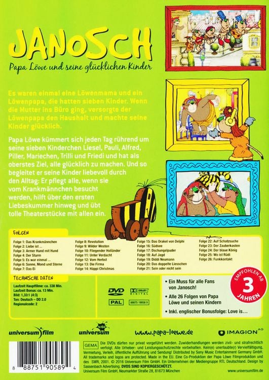 Produktbild: Janosch - Papa L&ouml;we und seine gl&uuml;cklichen Kinder